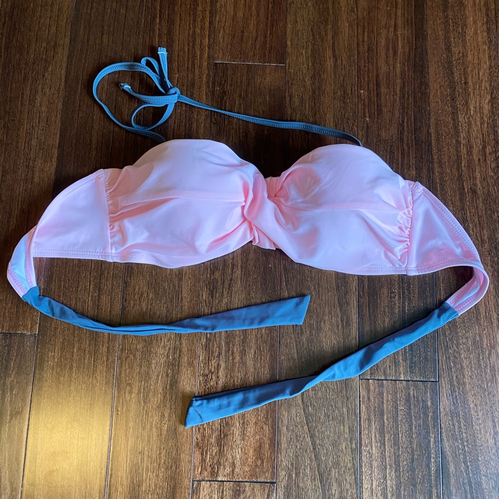 Pink/gray bathing suit top